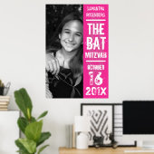 Rock Band Bat Mitzvah Poster in Pink (Thuiskantoor)