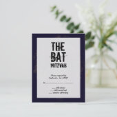 Rock Band Bat Mitzvah RSVP Reply Card Black Kaartje (Staand voorkant)