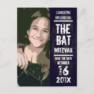 Rock Band Bat Mitzvah Save the Date Aankondigingskaart