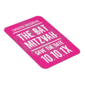 Rock Band Bat Mitzvah Save the Date Magnet, Roze Magneet (Rechterzijde)