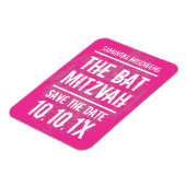 Rock Band Bat Mitzvah Save the Date Magnet, Roze Magneet (Linkerzijde)