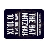 Rock Band Bat Mitzvah Save the Date Magnet, Zwart Magneet (Horizontaal)