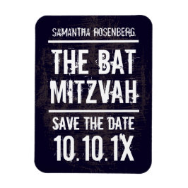 Rock Band Bat Mitzvah Save the Date Magnet, Zwart Magneet