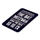 Rock Band Bat Mitzvah Save the Date Magnet, Zwart Magneet (Linkerzijde)