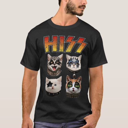 Rock Band Cats Meowtal Legends Design T-shirt (Voorkant)