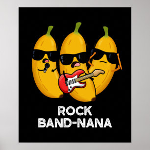 Rock Band-nana Grappige Banaan Pun Poster