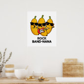Rock Band-nana Grappige Banaan Pun Poster (Keuken)
