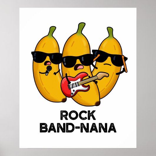 Rock Band-nana Grappige Banaan Pun Poster (Voorkant)