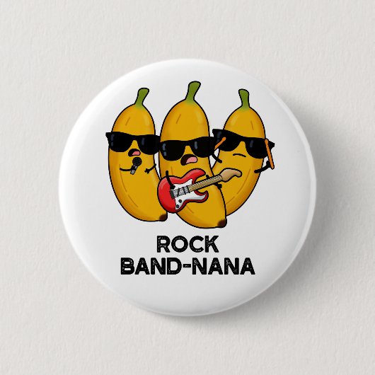 Rock Band-nana Grappige Banaan Pun Ronde Button 5,7 Cm (Voorkant)