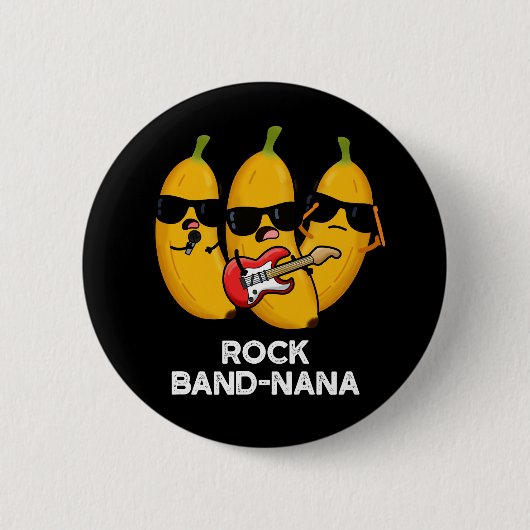 Rock Band-nana Grappige Banaan Pun Ronde Button 5,7 Cm (Voorkant)