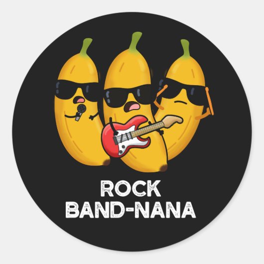 Rock Band-nana Grappige Banaan Pun Ronde Sticker (Voorkant)