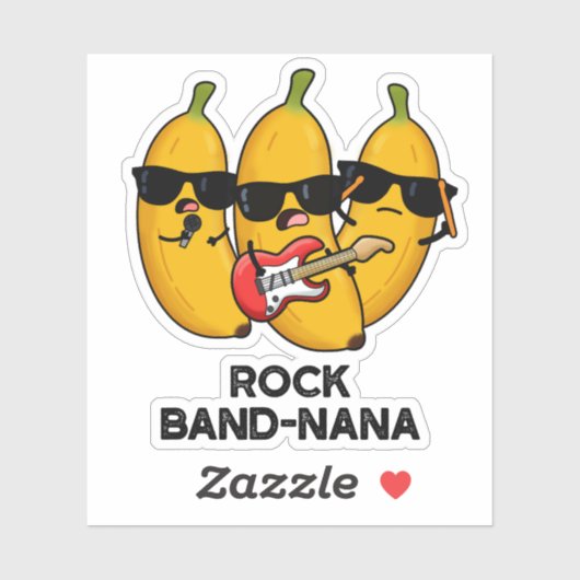 Rock Band-nana Grappige Banaan Pun Sticker (Vel)