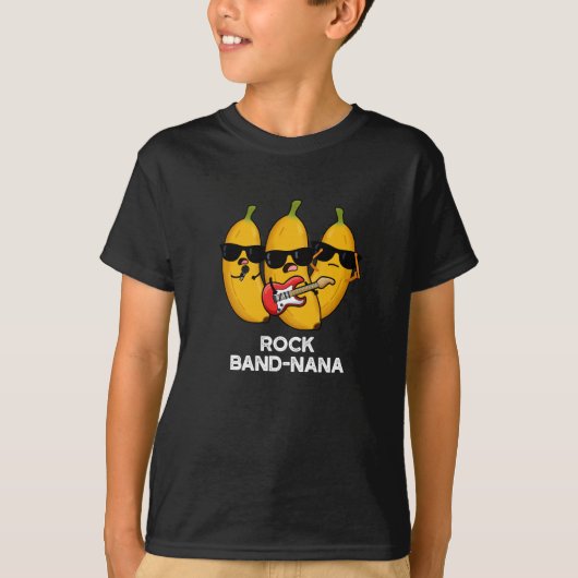 Rock Band-nana Grappige Banaan Pun T-shirt (Voorkant)