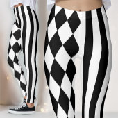Rock Band Podiumkleding | Zwart Witte Jester Leggings