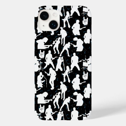 Rock Band Silhouette Pattern.w Black BG Case-Mate iPhone Case (Achterkant)