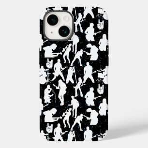 Rock Band Silhouette Pattern.w Black BG Case-Mate iPhone 14 Hoesje