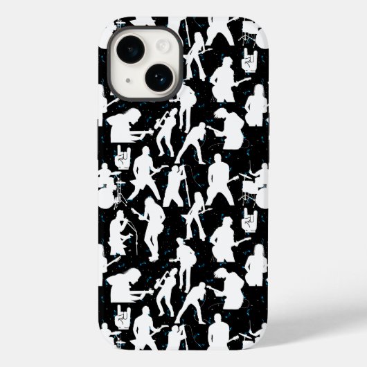 Rock Band Silhouette Pattern.w Black BG Case-Mate iPhone Case (Achterkant)
