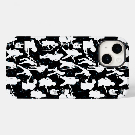 Rock Band Silhouette Pattern.w Black BG Case-Mate iPhone Case (Achterkant (horizontaal))
