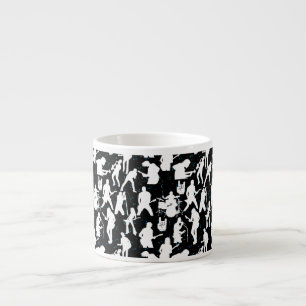 Rock Band Silhouette Pattern.w Black BG Espresso Kop