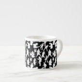 Rock Band Silhouette Pattern.w Black BG Espresso Kop (Voorkant rechts)