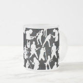 Rock Band Silhouette Pattern.w Black BG Matglas Koffiemok (Voorkant rechts)