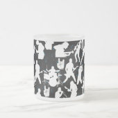 Rock Band Silhouette Pattern.w Black BG Matglas Koffiemok (Center)
