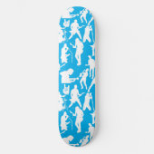 Rock Band Silhouette Pattern.w Lblue BG Persoonlijk Skateboard (Voorkant)