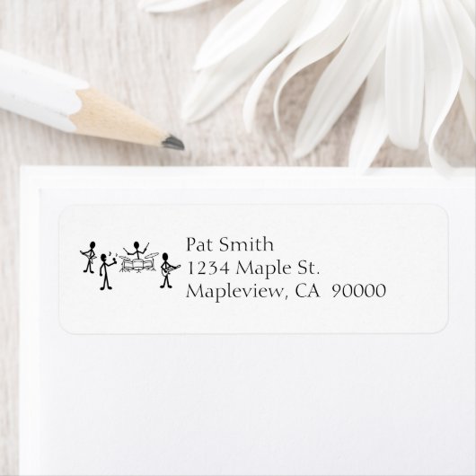 Rock Band Stick Figuur Etiket (Insitu)