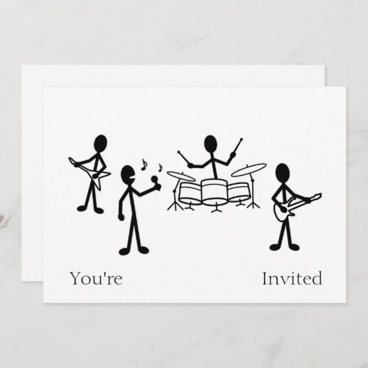 Rock Band Stick Figuur Kaart (Voorkant / Achterkant)