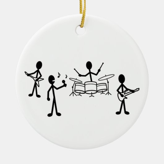 Rock Band Stick Figuur Keramisch Ornament (Voorkant)