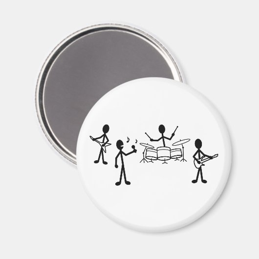 Rock Band Stick Figuur Magneet (Voorkant / Achterkant)