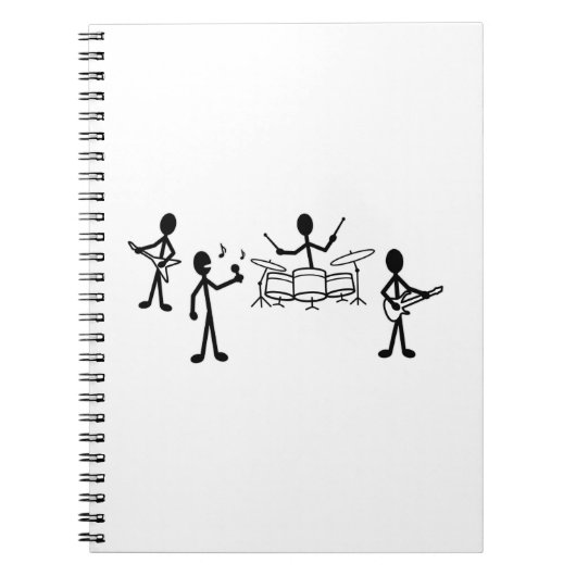 Rock Band Stick Figuur Notitieboek (Voorkant)
