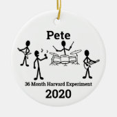 Rock Band Stick Figuur, Personaliseer 2 Keramisch Ornament (Voorkant)