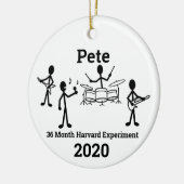 Rock Band Stick Figuur, Personaliseer 2 Keramisch Ornament (Links)
