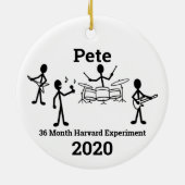 Rock Band Stick Figuur, Personaliseer 2 Keramisch Ornament (Achterkant)