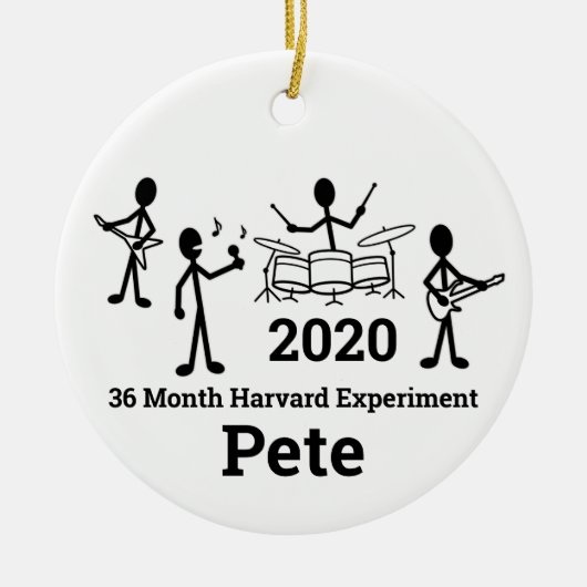 Rock Band Stick Figuur, personaliseren Keramisch Ornament (Voorkant)