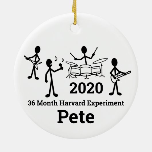 Rock Band Stick Figuur, personaliseren Keramisch Ornament (Achterkant)