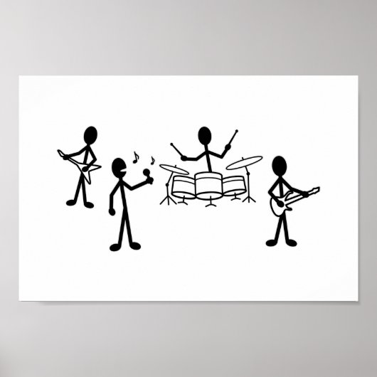 Rock Band Stick Figuur Poster (Voorkant)