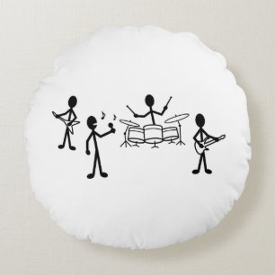 Rock Band Stick Figuur Rond Kussen