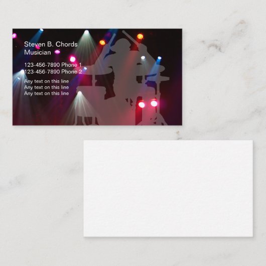 Rock Band Visitekaartjes (Voorkant / Achterkant)