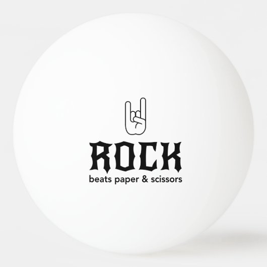 Rock...Beats Paper & Scissors Pingpongbal (Voorkant)