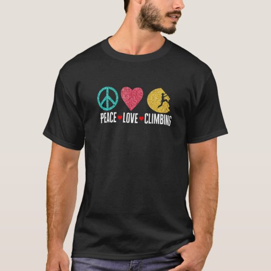 Rock-beklimmer Bouldering Peace Love Cl T-shirt (Voorkant)
