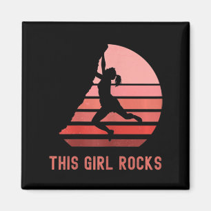 Rock-beklimming dit meisje Rocks Bouldering-geberg Magneet