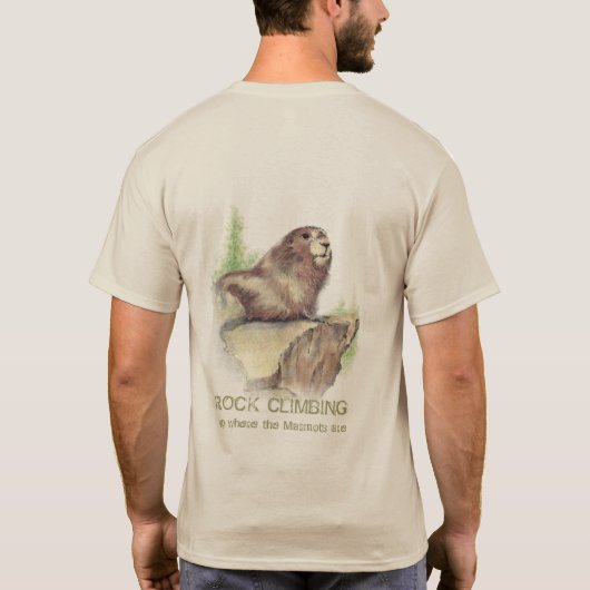 Rock-beklimming waar Marmots zijn, Natuur, sport T-shirt (Achterkant)