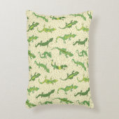 Rock beklimt Geckos op geel - naadloos patroon. Accent Kussen (Voorkant(Verticaal))