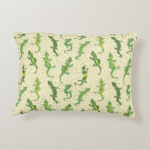Rock beklimt Geckos op geel - naadloos patroon. Accent Kussen (Achterkant)