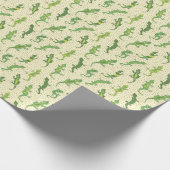 Rock beklimt Geckos op geel - naadloos patroon. Cadeaupapier (Hoek)