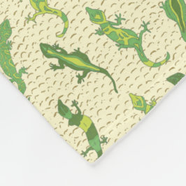 Rock beklimt Geckos op geel - naadloos patroon. Fleece Deken