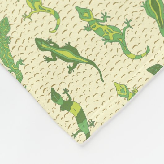Rock beklimt Geckos op geel - naadloos patroon. Fleece Deken (Hoek)