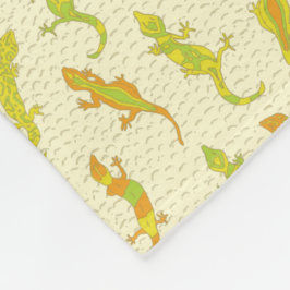 Rock beklimt Geckos op geel - naadloos patroon. Fleece Deken